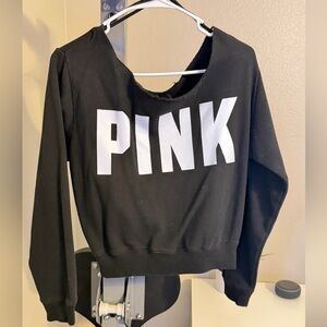 PINK Victoria's Secret Black Crew Neck Sweater